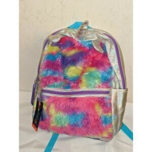 Wonder Nation Unicorn Fuzzy Backpack 17" Laptop Sleeve Reflective DAMAGED CORN